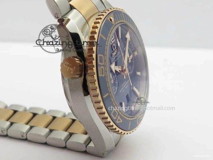 0320 FlexibleFit Seamaster Professional Chrono SS RG Blue Ceramic Blue Dial On SS RG Bracelet A 8211